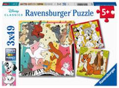 Ravensburger Kinderpuzzle - 05155 Tierisch gut drauf - Puzzle für Kinder ab 5 Jahren, Disney Puzzle mit 3x49 Teilen