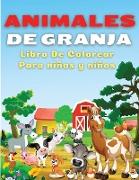 Animales De Granja, Libro de Colorear Para Niños y Niñas