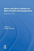 Macro And Micro Policies For More Growth And Employment