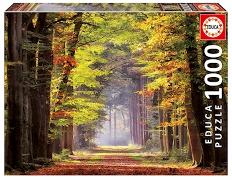 Herbstweg durch Wald 1000 Teile Puzzle