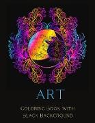 Art Coloring Book with Black Background