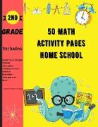 50 Math Activity Pages Home School 2nd Grade