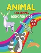 Animal coloring book for kids ages 3-8