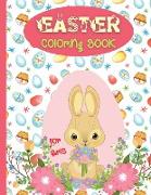 Easter Coloring Book for Girls: Cute Easter Illustrations wits Bunnies, Eggs, Chickens and more...Gift Basket Stuffer with 35 Unique and Fun Designs t