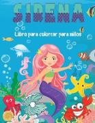 Sirena Libro para colorear para niños