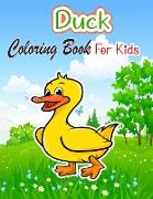 Duck Coloring Book For Kids: 30 duck illustrations ready to color, book size 8x10, one design on each single sheet, includes cartoon ducks, farm du