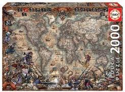 Educa - Piraten Weltkarte 2000 Teile Puzzle
