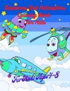 Airplanes And Helicopters Coloring Book For Kids