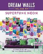 Dream Walls Collage Kit: Superfunk Neon: 50 Pieces of Art in a Tie-Dye Color Palette
