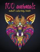 100 Animals Adult Coloring Book