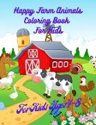 Happy Farm Animals Coloring Book For Kids