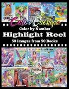 Color By Number Highlight Reel - 50 Images from 50 Books - BLACK BACKGROUND: Greatest Hits Adult Coloring Book