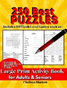 250 Best Puzzles Large Print Activity Book for Adults & Seniors