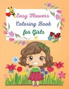 Easy Flowers Coloring Book for Girls