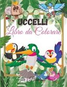 Uccelli Libro da Colorare per i Bambini