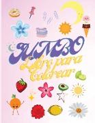 Jumbo Libro para Colorear: Libro para colorear para niñas - Flores, vida marina, frutas, verduras - Hermoso libro para colorear para niños de 4 a
