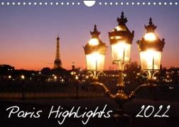 Paris Highlights Wandkalender 2022 DIN A3 quer (Wandkalender 2022 DIN A4 quer)