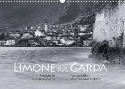Limone sul Garda schwarzweiß (Wandkalender 2022 DIN A3 quer)