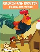 Chicken and Rooster Coloring Book For Kids