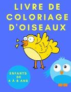 Livre de coloriage d'oiseaux pour les enfants de 4 à 8 ans