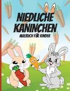 Niedliche Kaninchen Malbuch für Kinder