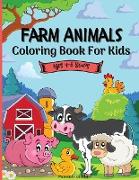 Farm Animals Coloring Book For Kids 4-8 years