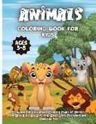 Animals Coloring Book For Kids Ages 3-8