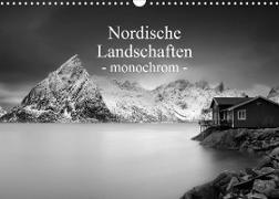 Nordische Landschaften - monochrom (Wandkalender 2022 DIN A3 quer)