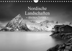 Nordische Landschaften - monochrom (Wandkalender 2022 DIN A4 quer)