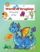 World of Dragons Coloring Book for Boys