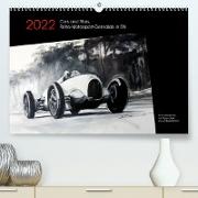 Cars and Stars, Retro-Motorsport-Gemälde in SW (Premium, hochwertiger DIN A2 Wandkalender 2022, Kunstdruck in Hochglanz)