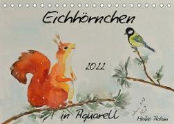 Eichhörnchen in Aquarell (Tischkalender 2022 DIN A5 quer)