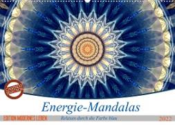 Energie-Mandalas in blau (Wandkalender 2022 DIN A2 quer)