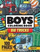 Big Trucks Coloring Book for Boys, 100 Pages