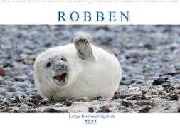 Robben - Lustige Bewohner Helgolands (Wandkalender 2022 DIN A2 quer)