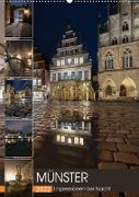 Münster - Impressionen bei Nacht (Wandkalender 2022 DIN A2 hoch)