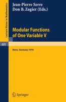 Modular Functions of One Variable V