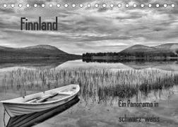 Finnland Panorama in schwarz-weiss (Tischkalender 2022 DIN A5 quer)
