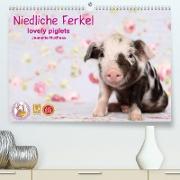 Niedliche Ferkel lovely piglets 2022 (Premium, hochwertiger DIN A2 Wandkalender 2022, Kunstdruck in Hochglanz)