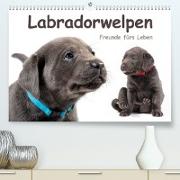 Labradorwelpen - Freunde fürs Leben (Premium, hochwertiger DIN A2 Wandkalender 2022, Kunstdruck in Hochglanz)