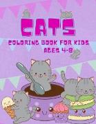 Cat Coloring Book For Kids Ages 4-8