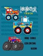 Monster Trucks and Cars Coloring Book