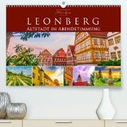 Leonberg - Altstadt in Abendstimmung (Premium, hochwertiger DIN A2 Wandkalender 2022, Kunstdruck in Hochglanz)