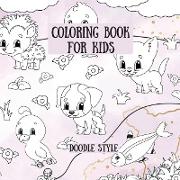 Coloring book for kids doodle style