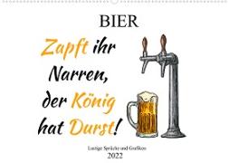 Bier - Lustige Sprüche und Grafiken (Wandkalender 2022 DIN A2 quer)