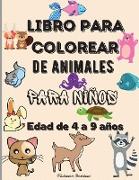 Libro para colorear de animales para niños de 4 a 9 años