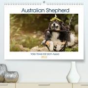Australian Shepherd - volle Power mit dem Aussie (Premium, hochwertiger DIN A2 Wandkalender 2022, Kunstdruck in Hochglanz)