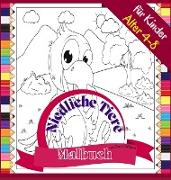 Niedliche Tiere Malbuch für Kinder Alter 4-8