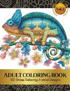 Animal Coloring Book for Adults, 100 Pages Vol. 2