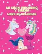 Mi gran unicornio y sirena Libro de colorear